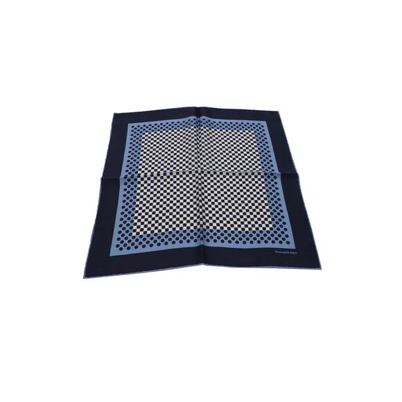 Ermenegildo Zegna Polka Dot Pocket Square in Blue Silk